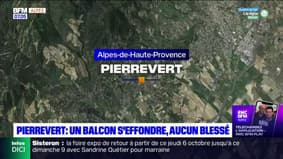 Alpes-de-Haute-Provence: un balcon s'effondre à Pierrevert, aucun blessé