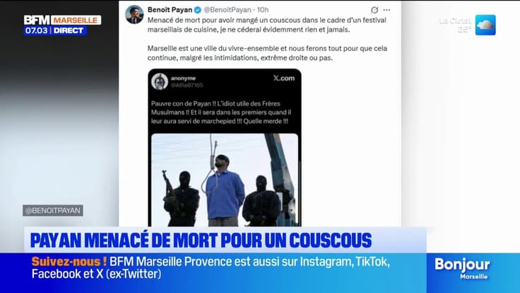 Le Maire de Marseille, Benoît Payan, menacé de mort pour un couscous
