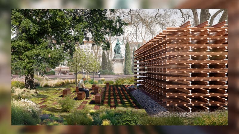 Le projet de mémorial de la Shoah à Lyon (Rhône), publié par le maire Grégory Doucet sur ses réseaux sociaux le mercredi 31 janvier 2023.
