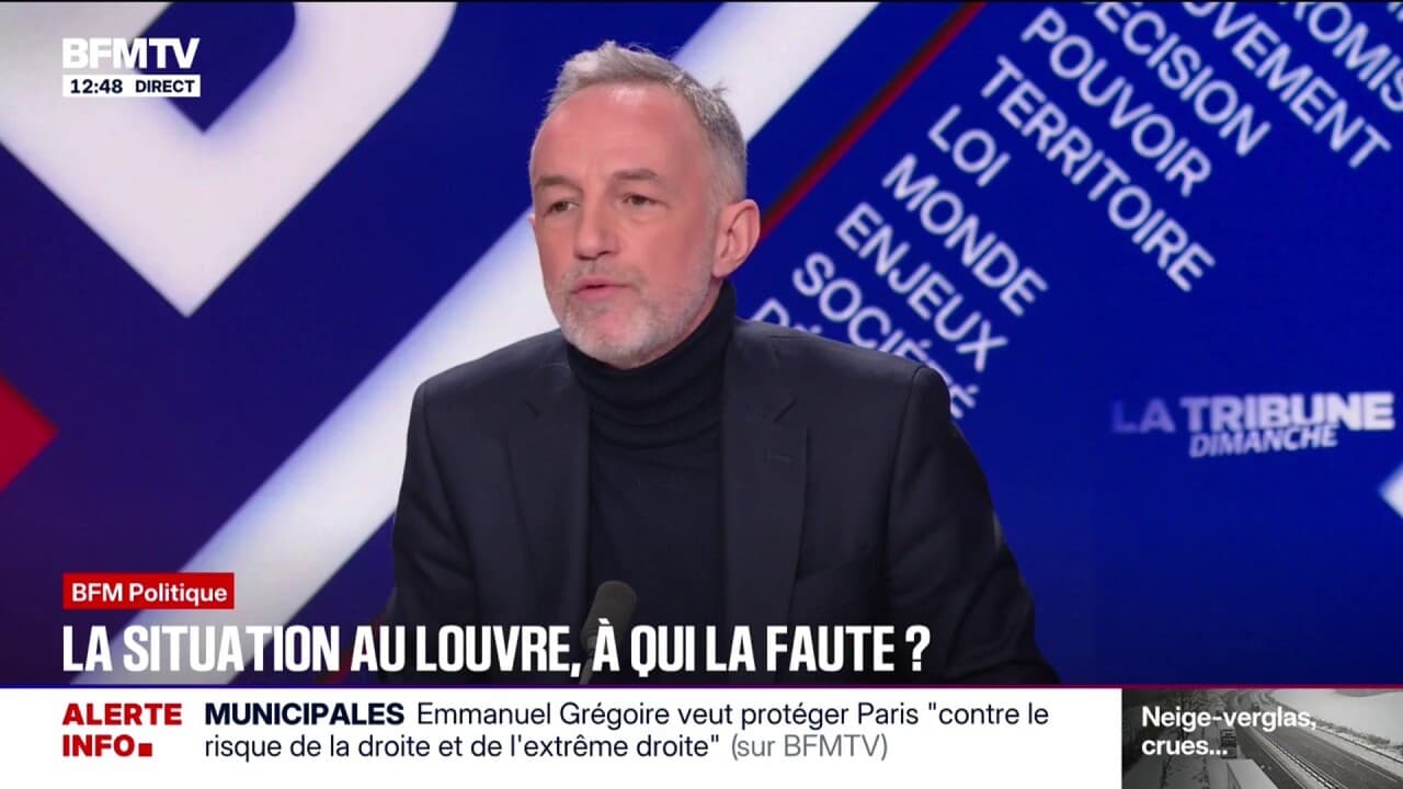 Inondations et détériorations du Louvre: « C&rsquo;est un immense fiasco pour la tutelle, c&rsquo;est-à-dire le ministère de la Culture », affirme Emmanuel Grégoire, candidat à la mairie de Paris