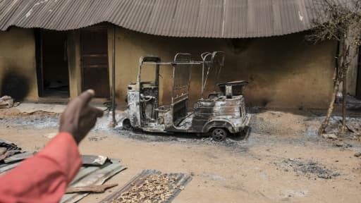 Dégâts dans le village de Bakin Kogi, au Nigeria, après une attaque d'éleveurs nomades, le 24 février 2017 Dégâts dans le village de Bakin Kogi, au Nigeria, après une attaque d'éleveurs nomades, le 24 février 2017