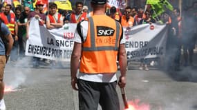 Une manifestation de cheminots en avril 2018 à Toulouse. (Photo d'illustration)