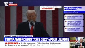  Droits de douane américains: "Nous allons établir un tarif minimum de base de 10% pour permettre aux pays de nous aider à reconstruire notre pays", annonce Donald Trump