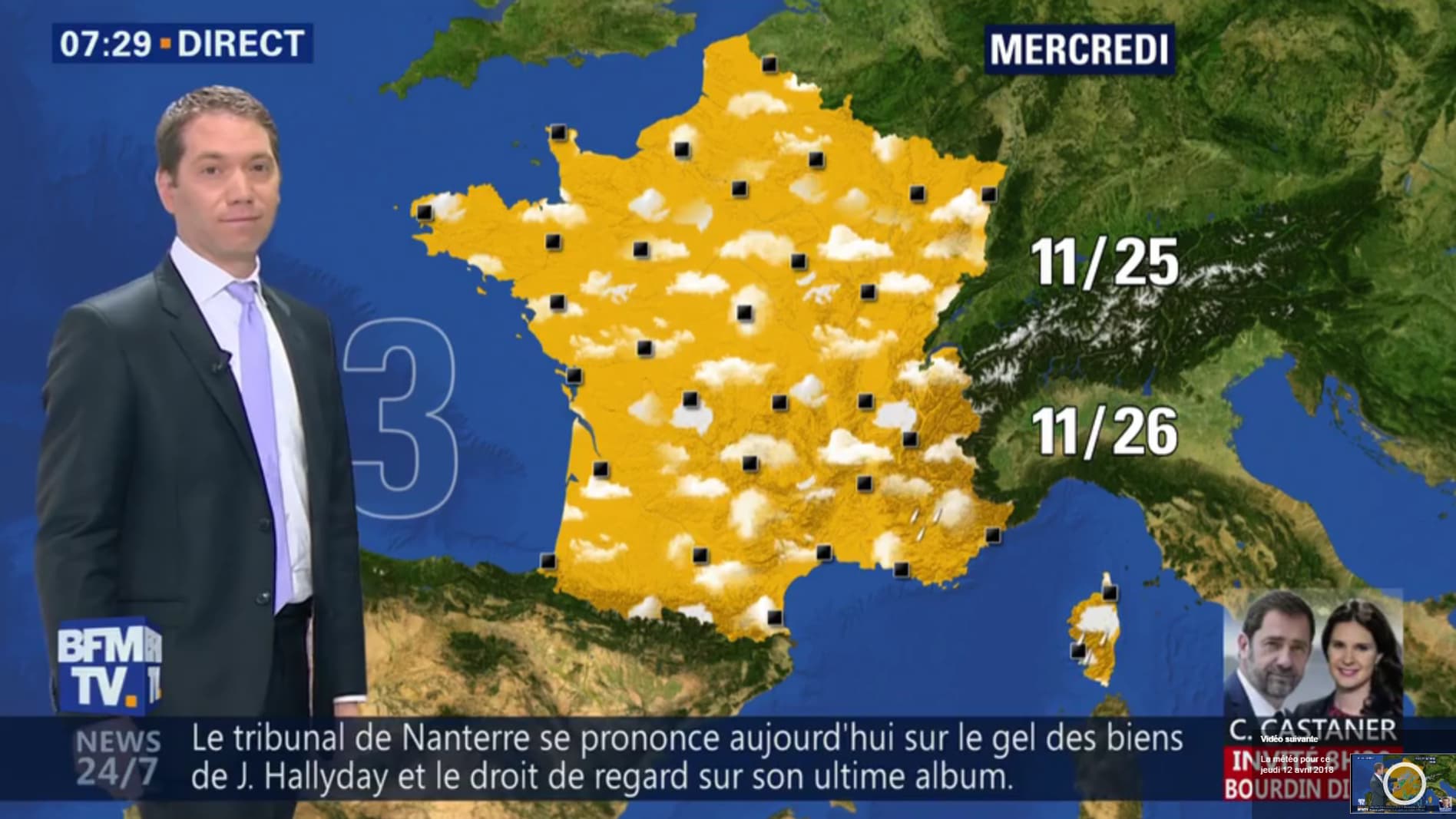 Météo du mercredi 18 avril 2018. Météo du mercredi 18 avril 2018.