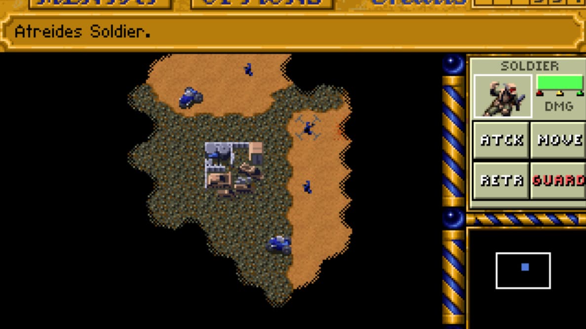Le mode de sélection unité par unité sur Dune 2.