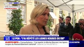 Proportionnelle: Michel Barnier n'est "pas opposé à y réfléchir", assure Marine Le Pen après son entretien avec le Premier ministre