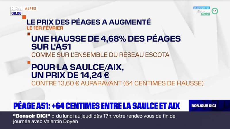 Alpes du Sud: hausse de 4,68% du prix des péages sur l'A51