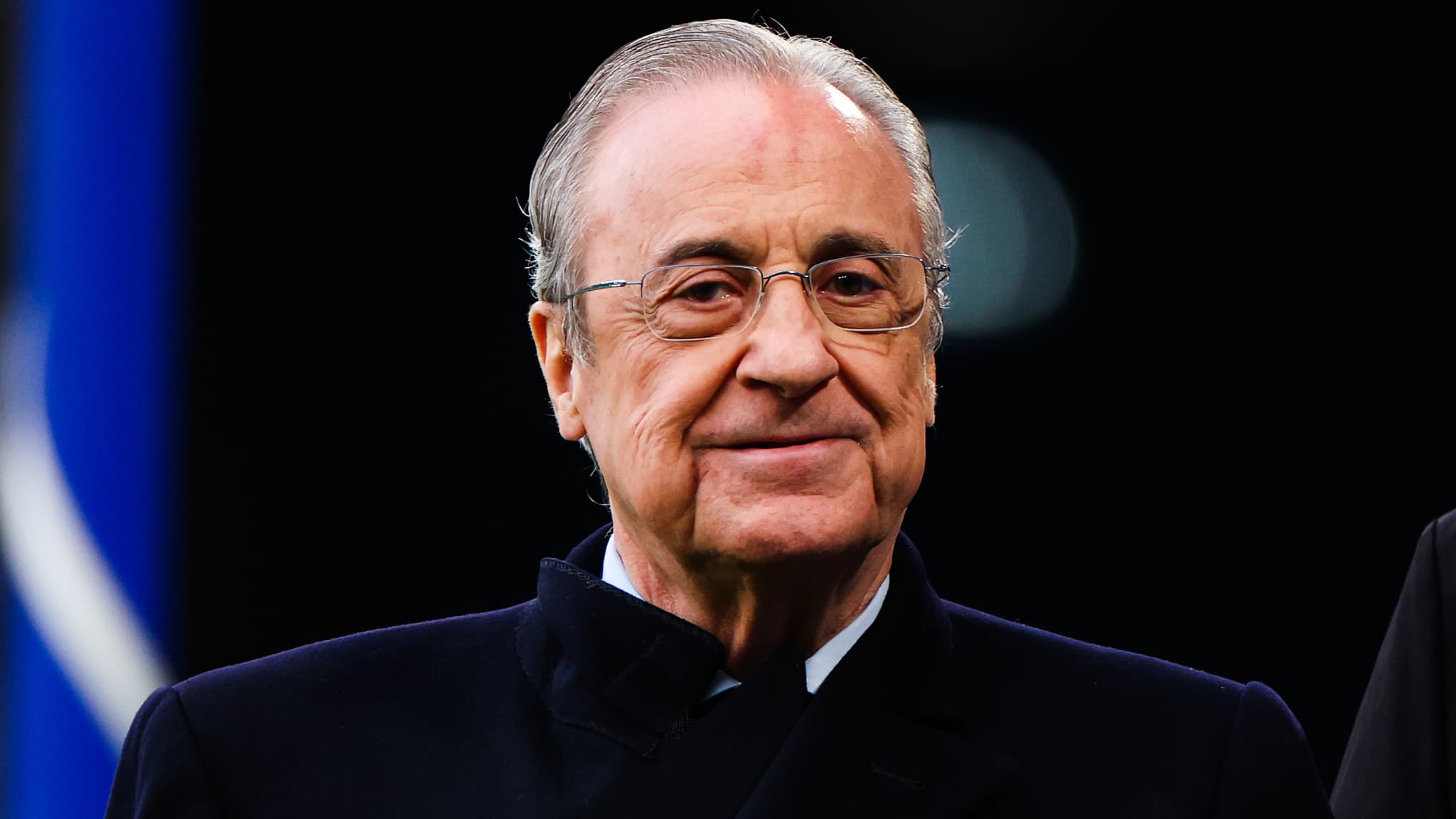 Florentino Perez lors du quart de finale aller de la Ligue des champions entre Chelsea et le Real Madrid (0-2), le 18 avril 2023 à Stamford Bridge