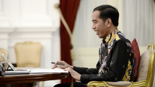 Le président indonésien Joko Widodo lors d'une interview exclusive avec l'AFP à Jakarta, le 27 mars 2017 Le président indonésien Joko Widodo lors d'une interview exclusive avec l'AFP à Jakarta, le 27 mars 2017