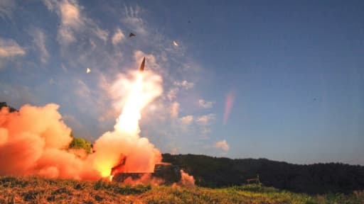 Photo du ministère sud-coréen de la défense montrant un tir de missile dans une région non précisée en Corée du sud, le 4 septembre 2017