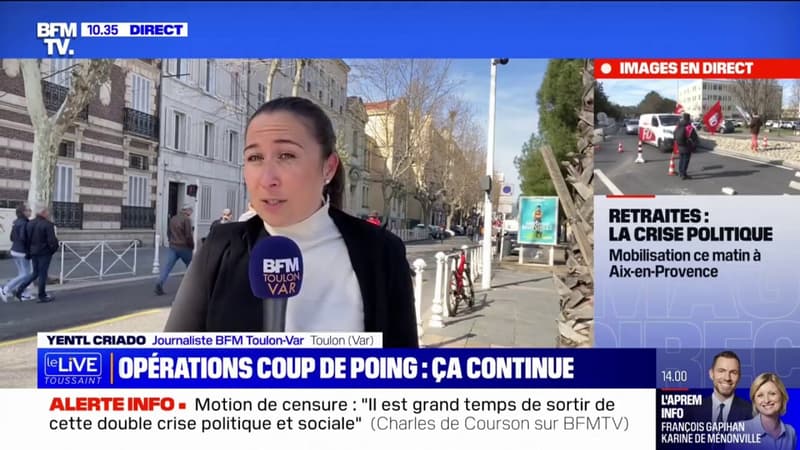 Retraites: une manifestation est en cours dans le centre-ville de Toulon