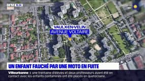 Vaulx-en-Velin: un enfant fauché mercredi par une moto en fuite, hospitalisé dans un état grave