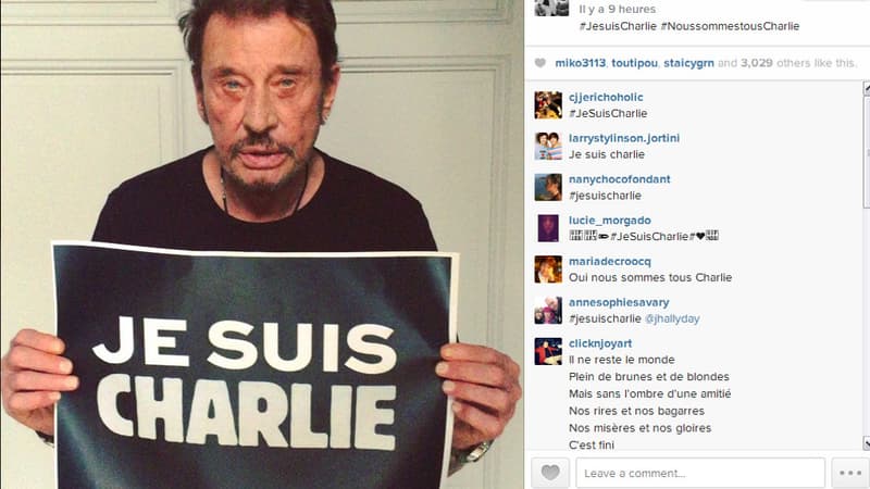 Johnny est lui aussi "Charlie". Il le dit en vidéo sur Instagram.