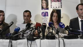 Joachim et Jennifer de Araujo, au centre, les parents de Maëlys lors de leur conférence de presse le 28 septembre 2017