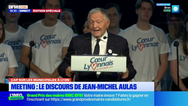 Municipales lyonnaises : Jean-Michel Aulas officialise sa candidature et affirme qu'« il y a tellement de choses à réformer » lors de son meeting