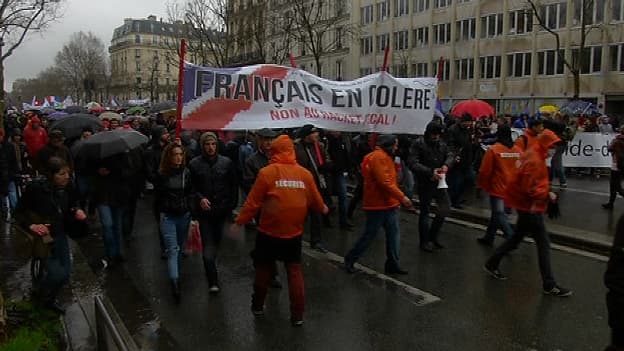 Le cortège du "Jour de colère", le 27 janvier, à Paris.