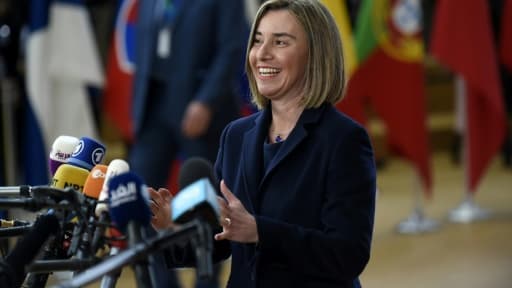 Federica Mogherini à Bruxelles le 9 mars 2017