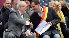 Jean-Marie le Pen et Louis Aliot le 1er mai 2014