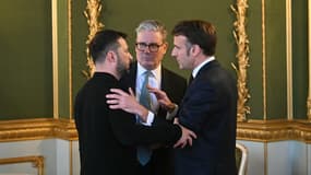 Volodymyr Zelensky, Keir Starmer et Emmanuel Macron à Londres le 2 mars 2025
