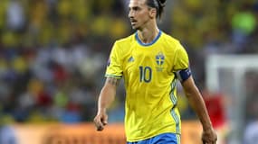 L'attaquant suédois Zlatan Ibrahimovic lors d'un match contre la Belgique pendant l'Euro, le 22 juin 2016 à Nice