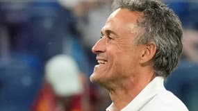 Le sélectionneur espagnol Luis Enrique après la victoire en quart de finale de l'Euro face à la Suisse, à Saint-Pétersbourg, le 2 juillet 2021