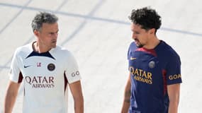 Luis Enrique et Marquinhos en septembre 2023.