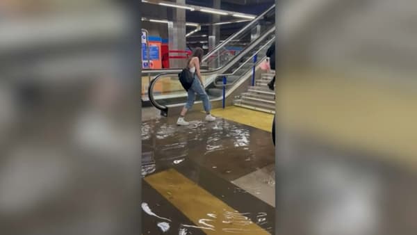 The rains caused a delay in several lines of the Madrid metro