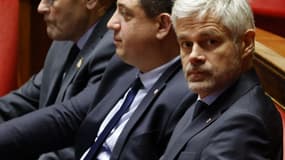 Le président du groupe Droite républicaine, Laurent Wauquiez, à l'Assemblée nationale à ​​Paris, le 20 janvier 2025.