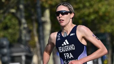 Cassandre Beaugrand lors du test-event de triathlon à Paris, 17 août 2023