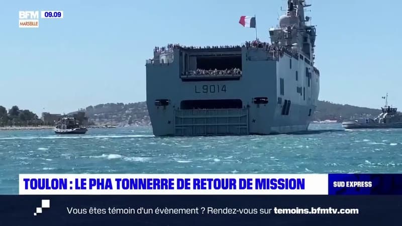 Toulon: le porte-hélicoptère Tonnerre est revenu de mission