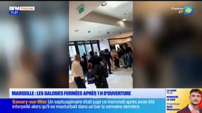 Marseille : les Galeries Lafayettes encore fermées, hier, une heure seulement après son ouverture.