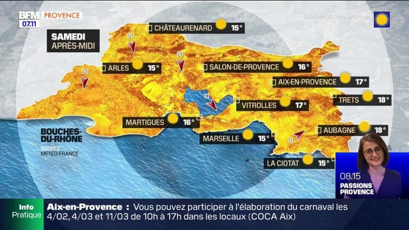 Météo Bouches-du-Rhône: du soleil et un fort Mistral jusqu'à 110km/h ce samedi