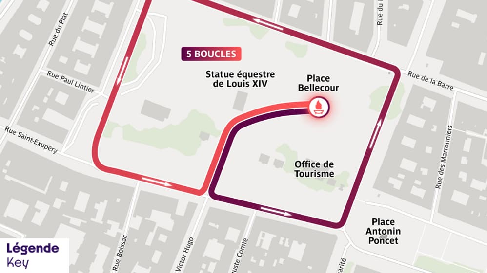 Parcours du relais de la flamme paralympique à Lyon le 26 août Parcours du relais de la flamme paralympique à Lyon le 26 août