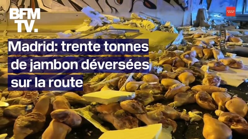 Madrid: trente tonnes de jambon déversées sur la route après un accident de poids lourd