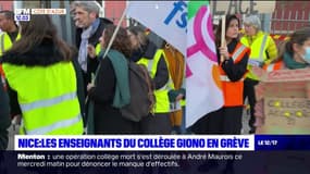 Nice: professeurs et parents d'élèves du collège Jean Giono en grève pour protester contre la surpopulation de l'établissement 