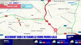 Accident sur l'A1 dans le sens Paris-Lille vendredi 30 juillet