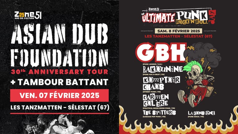 Les concerts de Asian Dub Foundation & the Ultimate Punk Rock'n'Roll Day à Sélestat en partenariat avec BFM Alsace