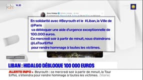 Explosions à Beyrouth: Anne Hidalgo débloque 100.000 euros