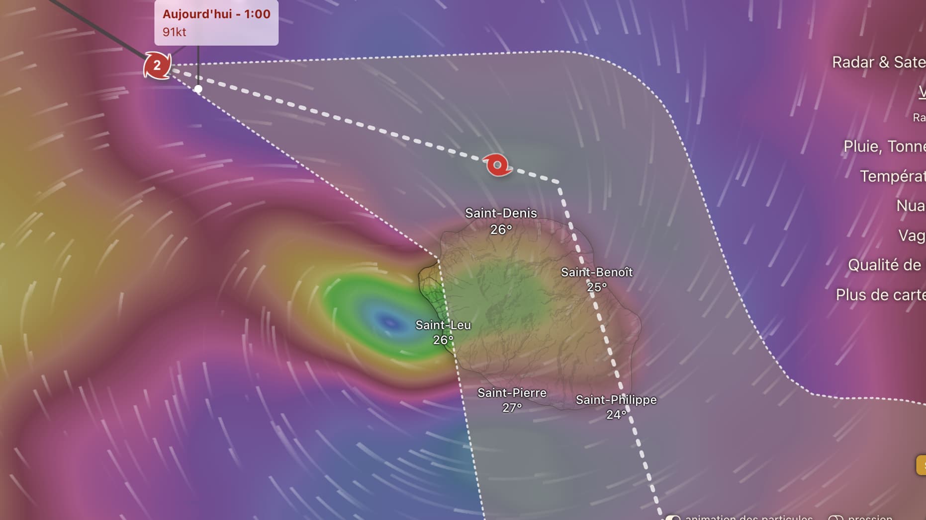 Le cyclone Belal devrait traverser l'île de La Réunion ce lundi 15 janvier 2024