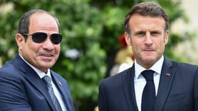 Emmanuel Macron et Abdel Fattah al-Sissi le 23 juin 2023 à l'Élysée 