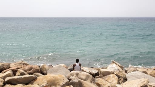 Un migrant à la frontière franco-italienne, le 13 juin 2015