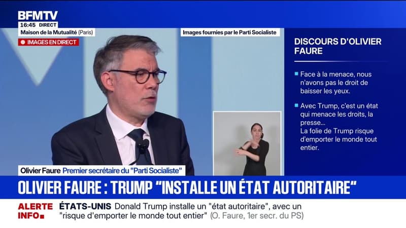 "La droite républicaine a disparu, absorbée par le trou noir de l'extrême droite", déclare Olivier Faure