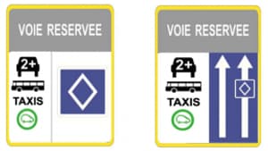 Le panneau avec le losange peut être complété d'autres informations.