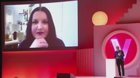 La Française Fidji Simo, responsable des applications d'OpenAI, lors du salon Vivatech, à Paris, le 12 juin 2025.