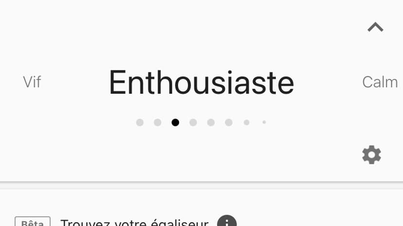 L'égaliseur de l'application "Headphones Connect" de Sony