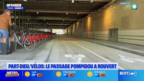 Lyon: à la gare Part-Dieu, le passage Pompidou a rouvert pour les vélos et les piétons
