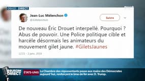 Arrestation d'Eric Drouet: Jean-Luc Mélenchon dénonce "un abus de pouvoir"
