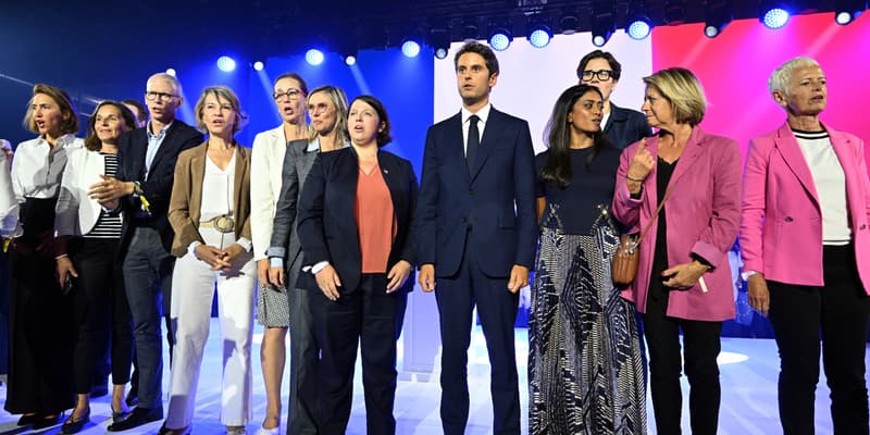 Plusieurs membres de Renaissance, dont Gabriel Attal, le 21 septembre pour la rentrée politique du parti à Arras (Pas-de-Calais) 