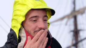 Louis Burton aux Sables-d'Olonne, juste avant le départ de la 7e édition du Vendée Globe.
