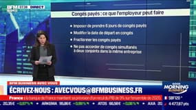 BFM Business avec vous : Les employeurs ont six mois de plus pour imposer des congés à leurs salariés, est-ce légal ? - 13/01